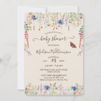 Baby shower Boho Fleur sauvage Meadow & Butfly