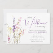 Invitation Baby shower Boho Fleur sauvage Watercolor (Devant)