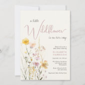 Invitation Baby shower Boho Fleur sauvage Watercolor (Devant)