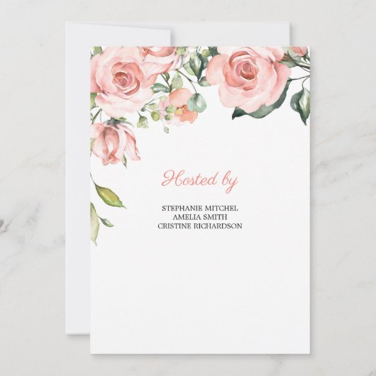 Invitation Baby shower boho fleuri (Dos)