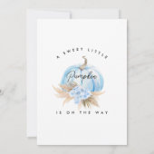 Invitation Baby shower Boho Floral Boys Citrouille bleu (Dos)