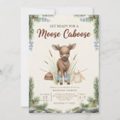 Invitation baby shower boho forêt élan verdure (Devant)