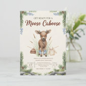 Invitation baby shower boho forêt élan verdure (Debout devant)