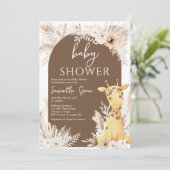 Invitation Baby shower Boho Giraffe (Debout devant)