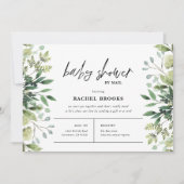 Invitation Baby shower Boho Greenery par courrier (Devant)