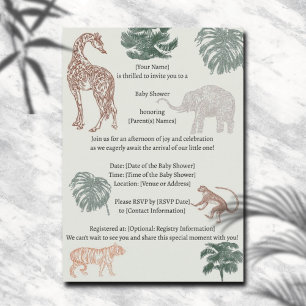 Invitation Baby shower Boho Jungle Safari