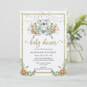 Invitation Baby shower Boho Koala Eucalyptus Woodland (Debout devant)