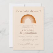 Invitation Baby shower Boho les années 70 Rainbow Terracotta  (Devant)