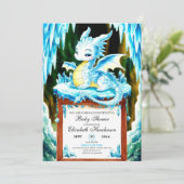 Invitation Baby shower Boho Little Dragon (Debout devant)