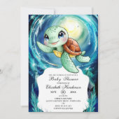 Invitation Baby shower Boho Magic Ocean Turtle (Devant)