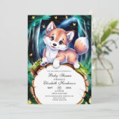 Invitation Baby shower Boho Magic Wolf (Debout devant)