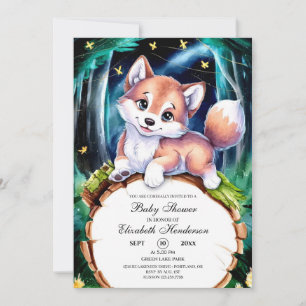 Invitation Baby shower Boho Magic Wolf