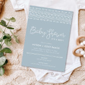Invitation Baby shower Boho moderne | Dusty Blue