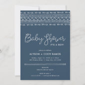 Invitation Baby shower Boho moderne | Lac bleu (Devant)