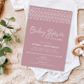 Invitation Baby shower Boho moderne | Mauve