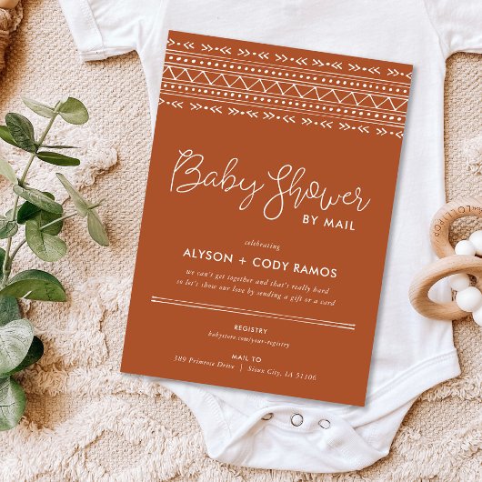 Invitation Baby shower Boho moderne par courrier