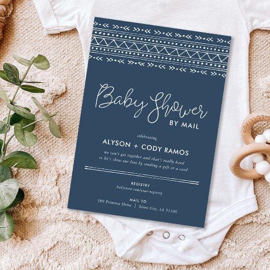 Invitation Baby shower Boho moderne par courrier