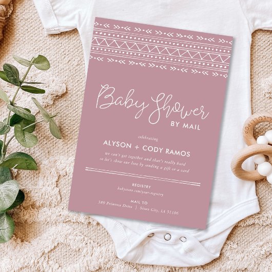 Invitation Baby shower Boho moderne par courrier