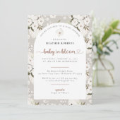 Invitation Baby shower Boho neutre - Bébé en fleur (Debout devant)