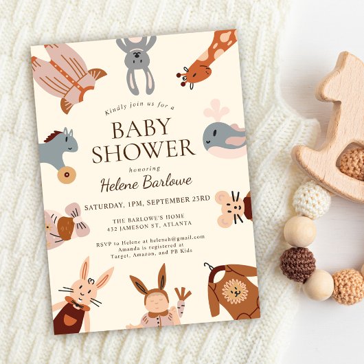 Invitation Baby shower Boho neutre et masculin