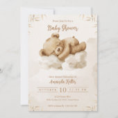 Invitation Baby shower Boho Neutre pour bébé couchage (Devant)