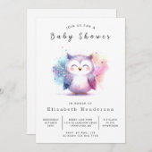 Invitation Baby shower Boho Online Owl (Devant / Derrière)