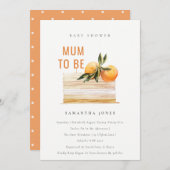 Invitation Baby shower Boho Orange Fruit (Devant / Derrière)