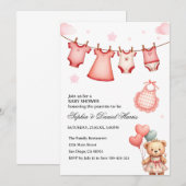 Invitation Baby Shower Boho Ours (Devant / Derrière)