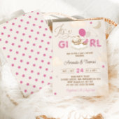 Invitation Baby shower Boho Ours Rose