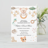 Invitation Baby Shower Boho Ourson (Debout devant)