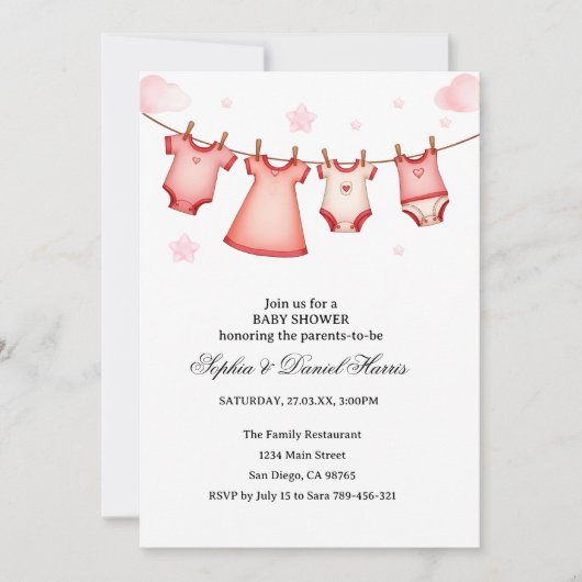 Invitation Baby Shower Boho Ourson (Devant)