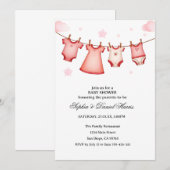 Invitation Baby Shower Boho Ourson (Devant / Derrière)