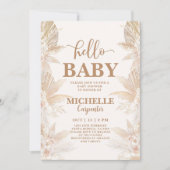 Invitation Baby shower Boho Pampas (Devant)