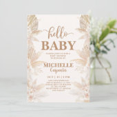 Invitation Baby shower Boho Pampas (Debout devant)