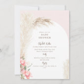 Invitation Baby shower Boho Pampas Blush (Devant)