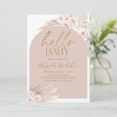 Invitation Baby shower Boho Pampas Grass (Debout devant)