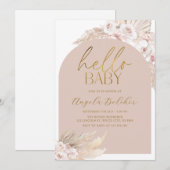 Invitation Baby shower Boho Pampas Grass (Devant / Derrière)