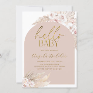 Invitation Baby shower Boho Pampas Grass