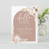 Invitation Baby shower Boho Pampas Grass (Debout devant)