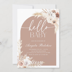Invitation Baby shower Boho Pampas Grass