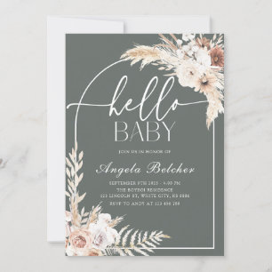 Invitation Baby shower Boho Pampas Grass