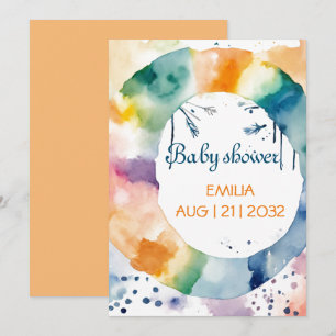Invitation Baby shower BOHO personnalisé