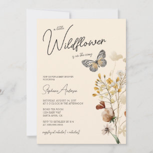 Invitation Baby shower Boho petit Fleur sauvage