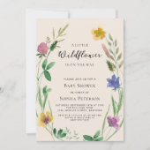 Invitation Baby shower Boho petit Fleur sauvage (Devant)