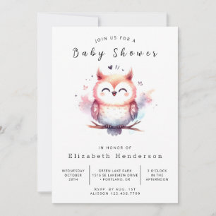 Invitation Baby shower Boho Printable Owl