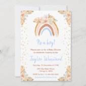 Invitation Baby shower Boho Rainbow (Devant)