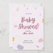 Invitation Baby shower Boho Rose (Devant)