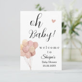 Invitation Baby shower Boho Rose Dusty (Debout devant)
