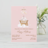 Invitation Baby shower Boho rose et Brown (Debout devant)
