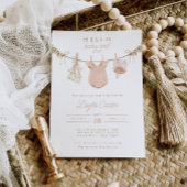 Invitation Baby shower Boho rose pâle pour bébé